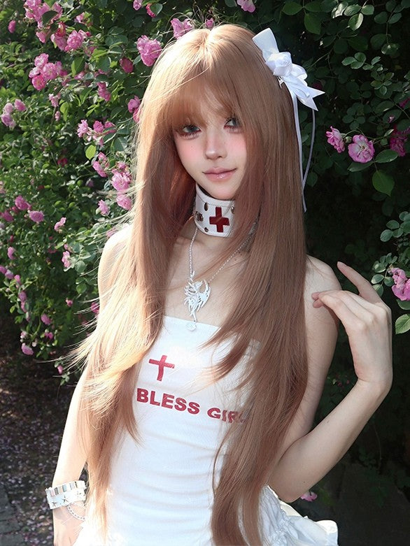 86CMのストレート前髪ウィッグ（シャンパンエア）