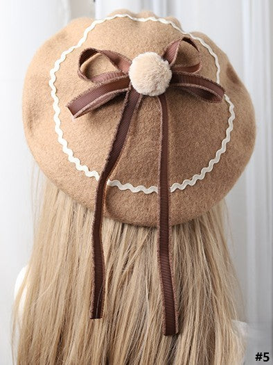 10 Lolita Bowknot Sweet Color Options Beret