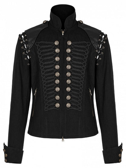 Black Men's Military Coat Vest