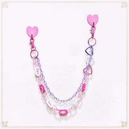 with Details Chain Heart Pink Kawaii Waist