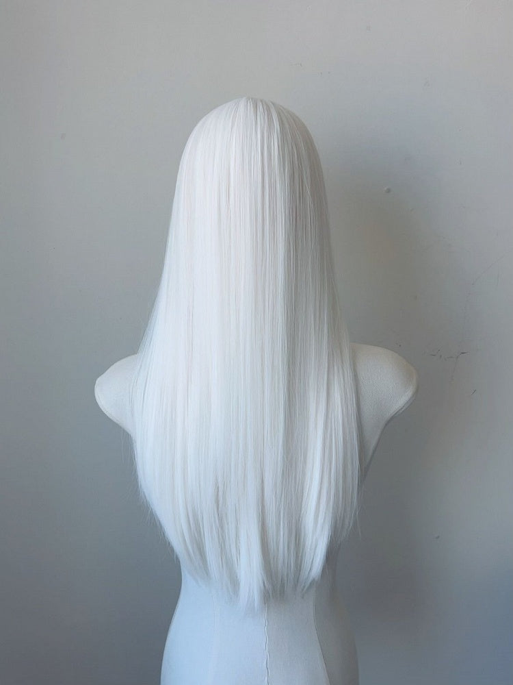 Bangs Straight Full 60CM Wig White with
