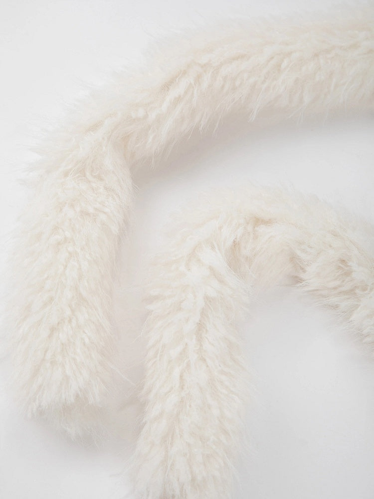 Hooded Fluffy Hat Bunny White Ear