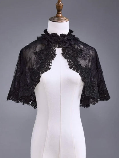 Black Lace Ruffled Cape - Airfreeing