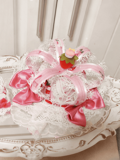 Bowknot Crown Color Sweet Lolita Mini Options Strawberry 2 Hat