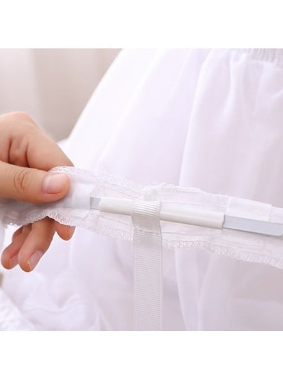 Adjustable Fish Bone Petticoat in Black/White for Daily Wear - Lolita Wind Story