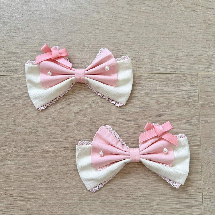 / Hairclip GreenPink YellowPink Bowknot WhiteBlue