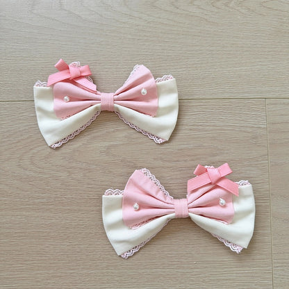 / Hairclip GreenPink YellowPink Bowknot WhiteBlue