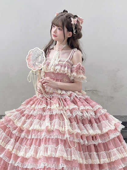 mit Lolita Sweet Choker Stickerei Spitze Goldfisch Pink/Blau/Grün