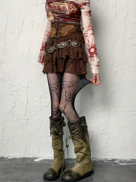 Design Tights Black Y2K Fishnet