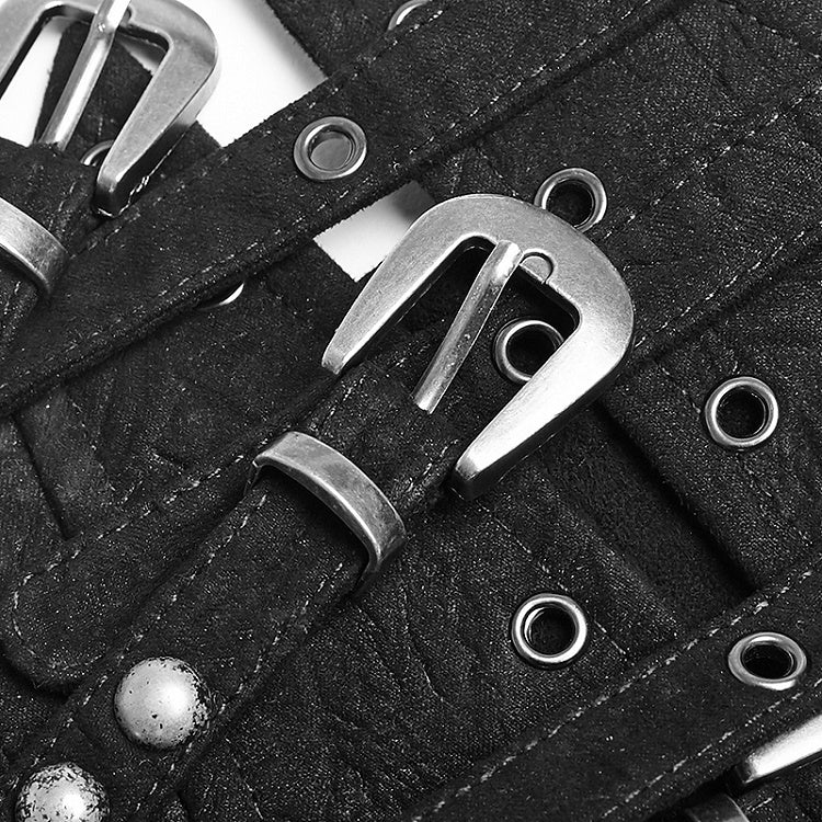 Black Steampunk Buckle Loops Girdle