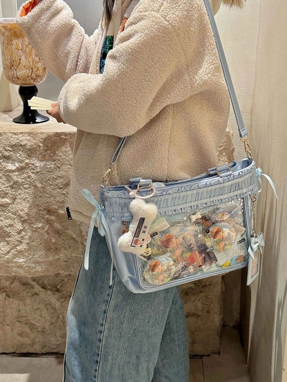 Kapazität Tote Rüschenband Schleife Große Ita Tasche Trim Blau