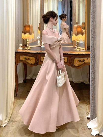 Elegant Detachable with Bowknot Long Straps Dress Off-Shoulder Party