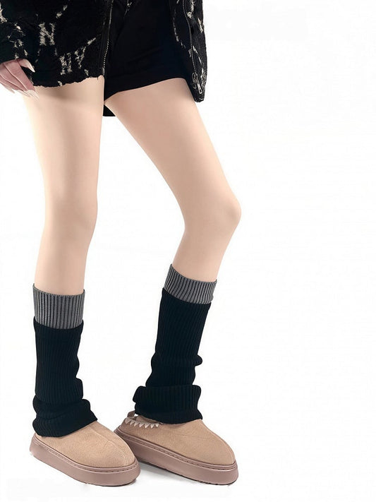 Colors) Warmers (4 Ribbed Leg Two-Tone Slouchy