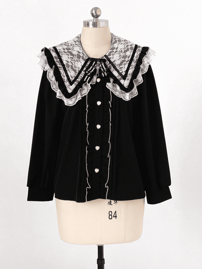 with Blouse Style Romance Lace Kei Jirai Dark | Pointed Chiffon