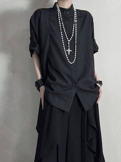 Details with Ribbon Shirt Corset Black Ouji Belt and Scarf Buckle Lolita