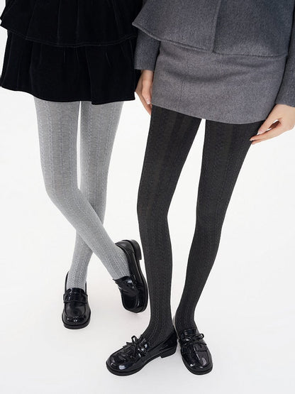 Knit Tights Thermal Cable 4-Color