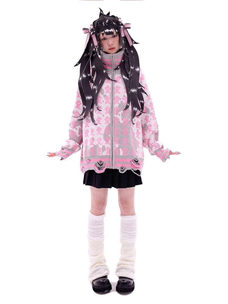 Black/Pink Bow Double Ponytail Cartoon Hat