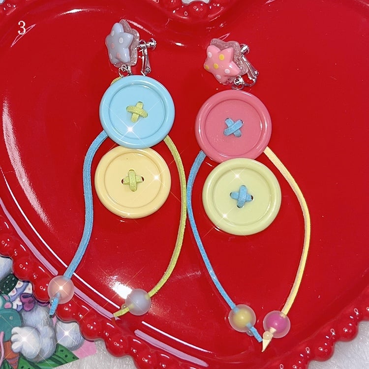 Beaded Charm Options Button 4 Ear Clips