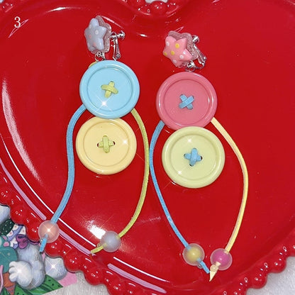 Beaded Charm Options Button 4 Ear Clips