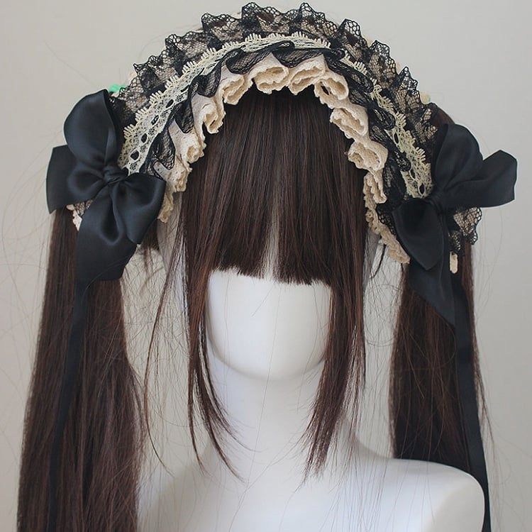 Bowknot Details Lace Trim Hairband
