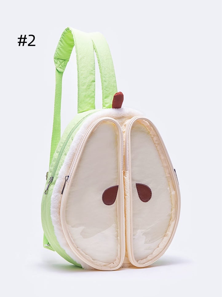 GreenWhite Cute Bag Pear-shaped Backpack Ita