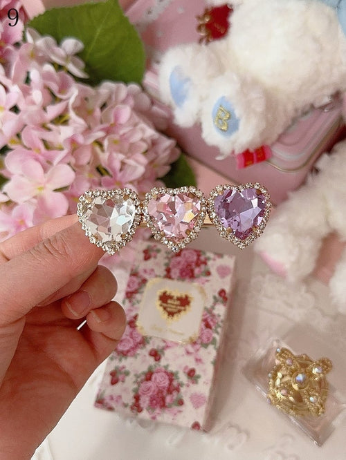11 Options Rhinestone Heart Hairclip