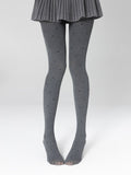Pattern Dot Slimming Black/Gray Tights Warm Polka