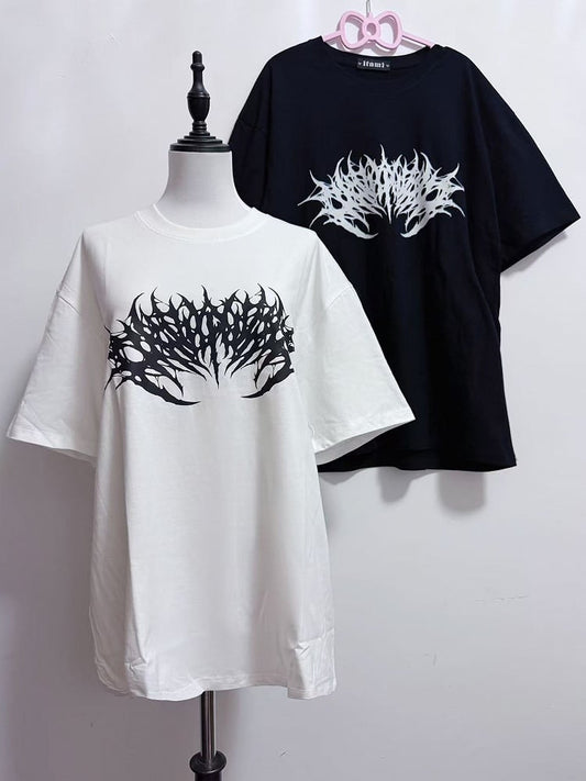 Jirai Round Kei T-shirt White/Black Neck