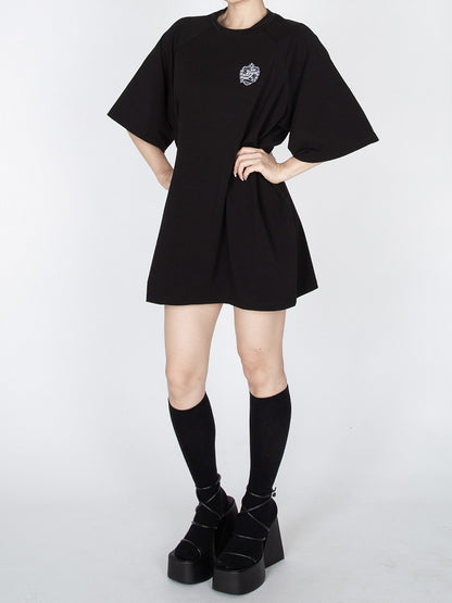 レッド/ブラック オーバーサイズ Tシャツ