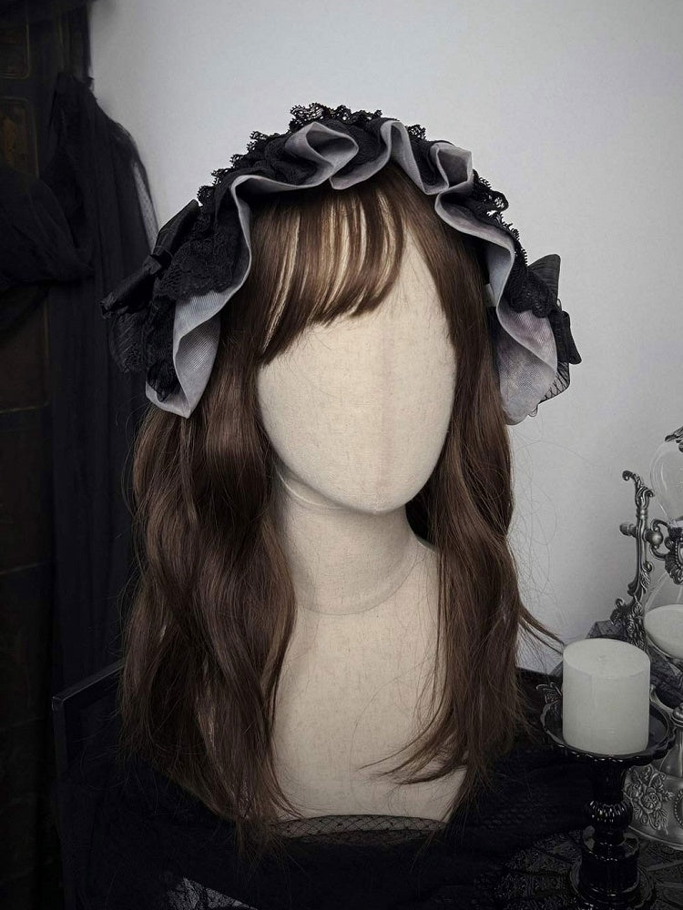 Hairband Accent with Gothic Lolita Bow Ruffle