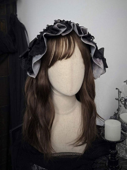 Hairband Accent with Gothic Lolita Bow Ruffle