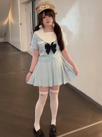 JK Pleated Light Blue Skirt Uniform
