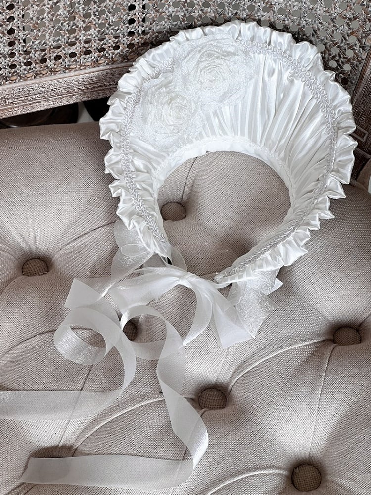 Lolita Detachable with Apricot/Black/White/Red Ruffled Bonnet