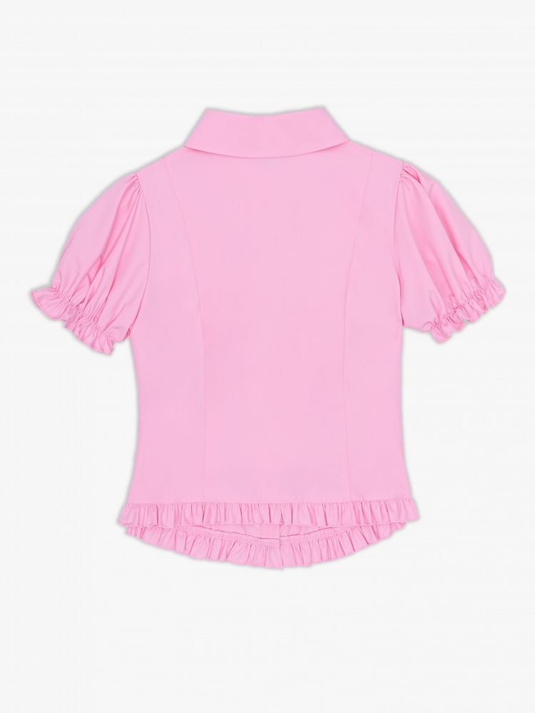 Barbie Pink Puff Sleeve Shirt - Short Sleeves - DevilInspired Exclusive Collection