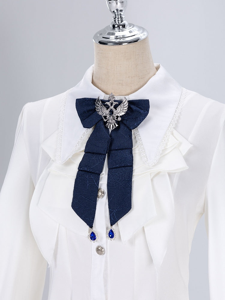 Long Sleeves Collar Fashion Prince Pointed White Ouji Flat