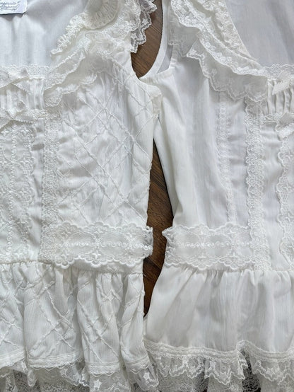 Ivory Lace-Trim Elegant Blouse (Two Styles) - Sleepless Unanswered