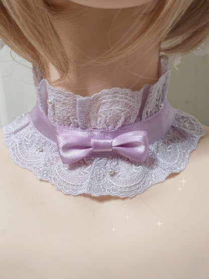 3 Beads with Choker Color Bowknot Lace Options Lolita