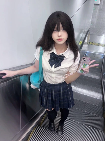 シャツバージョンJKスリーブショートスタイルプレッピーホワイトユニフォーム