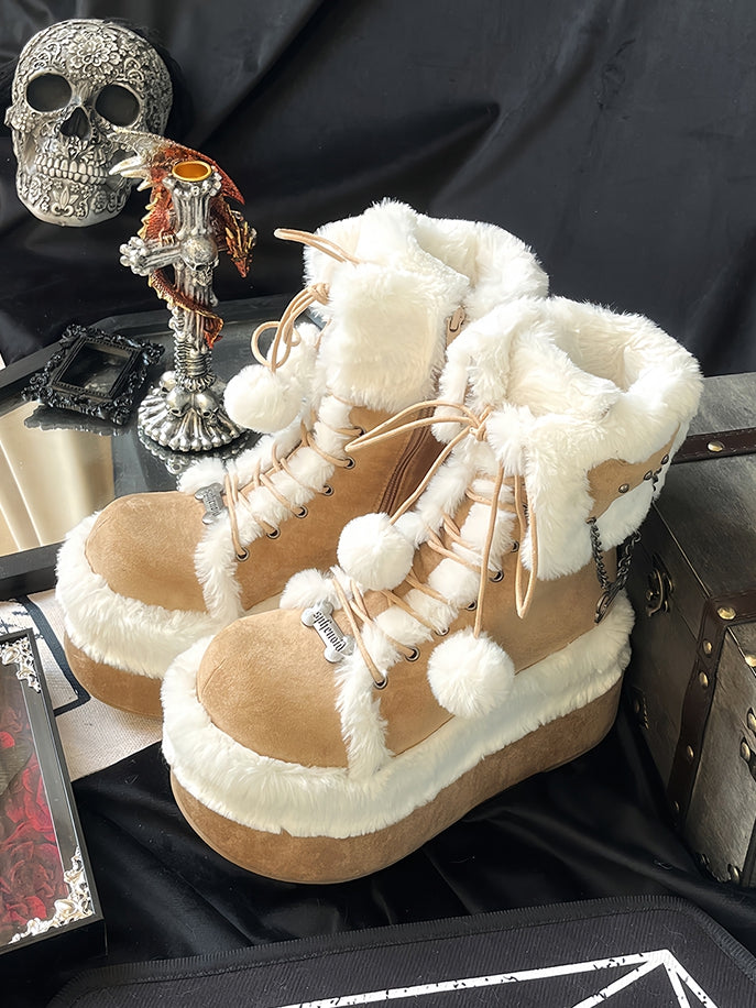 Lining Brown Light Plush Winter with Boots