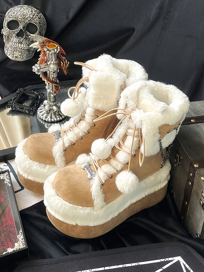 Lining Brown Light Plush Winter with Boots