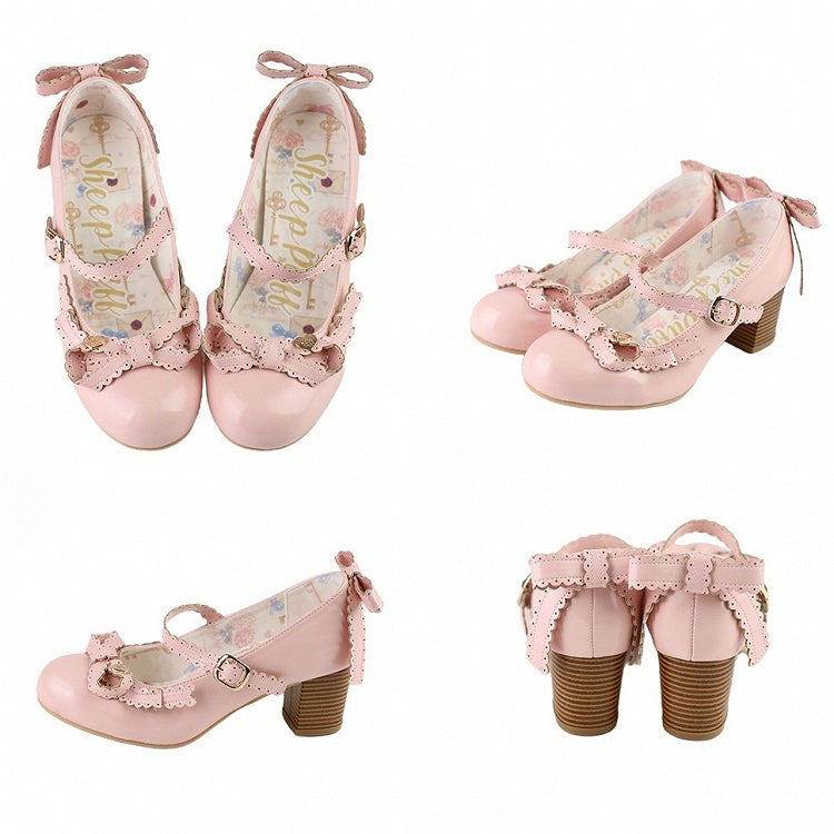 Mary Decorated Top Heart Bow Janes at Pink