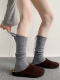Calf Tie-Up Textured Colors) (4 Knit Socks