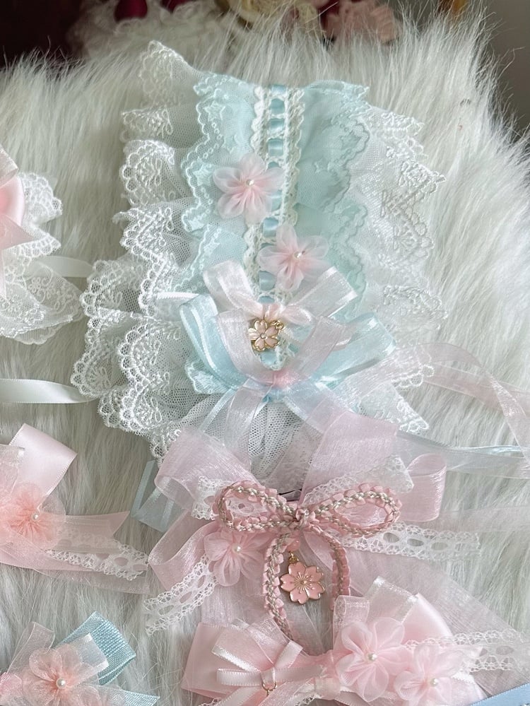 with Blossom Pink Decorations Blue Sweet Cherry Hairband Lolita Ruffled