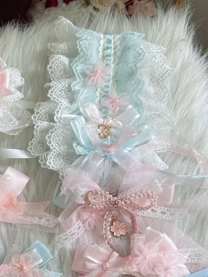 with Blossom Pink Decorations Blue Sweet Cherry Hairband Lolita Ruffled