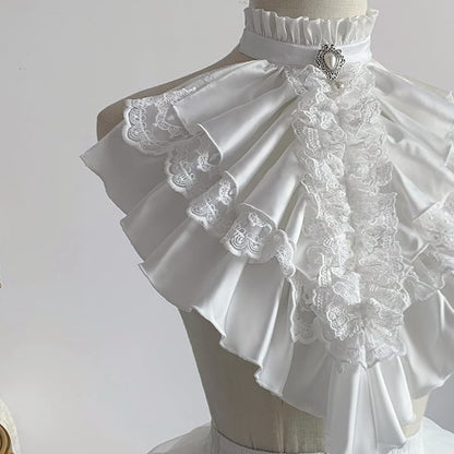 Weiß / Schwarzer Jabot