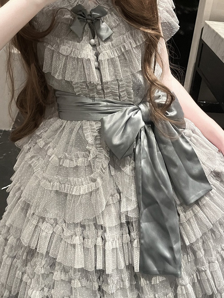 Grüner Gürtel Lolita Pink/Gelb/Grau/Dunkel Taille Satin