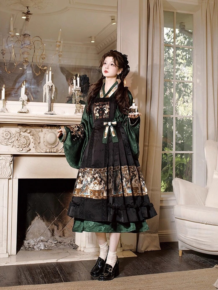 Black Magic Academy Theme Apron Intricate Embroidery - Luo Xiu Dong Xiang