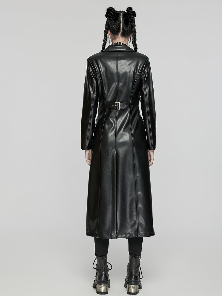 Black Punk Visual Heavy-Processed Leather Jacket
