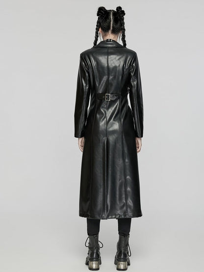 Black Punk Visual Leather Heavy-procesed Jacket