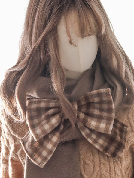 Bowknot Detachable Options Plaid Color 4 Scarf with Lolita